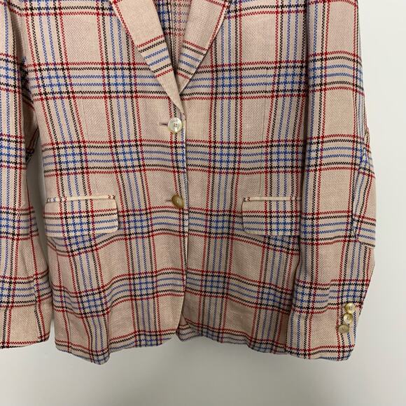 Boglioli Italy Jacket Unstructured Unlined Plaid Blazer Womens 42 IT US 6 - Picture 7 of 16